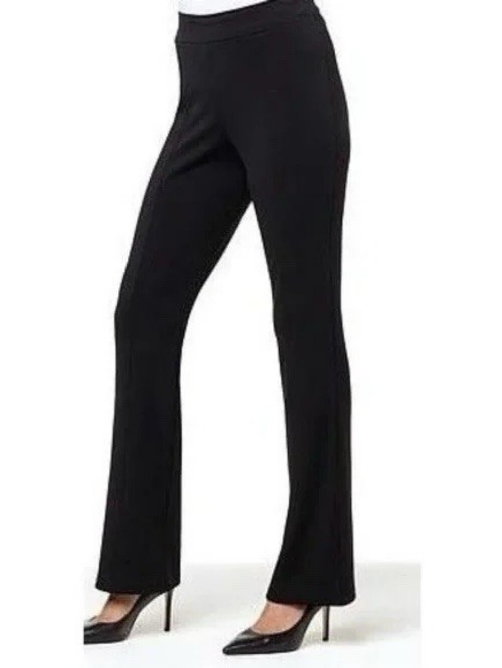 Iman NWOT Global Chic 360 Ponte Knit Boot-Cut‎ Tummy Control Pant Size SP Black